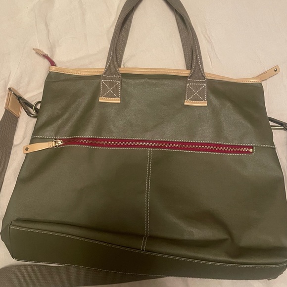 Clava Green Coated Canvas Tote Bag - Picture 3 of 15